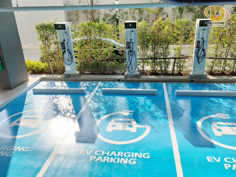 งานทำพื้นลานจอดรถ-EV